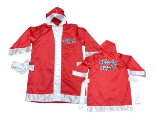 Custom Muay Thai Fight Robe : KNFIRCUST-002-Red