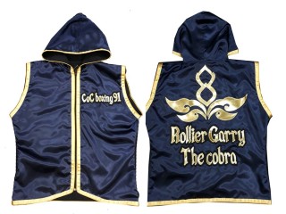 Customize Muay Thai Hoodle : KNHODCUST-001-Navy-Gold