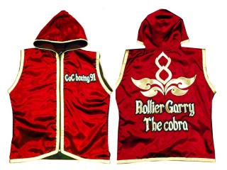 Custom  Muay Thai walkout jackets : KNHODCUST-001-Red-Gold
