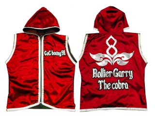 Customize Muay Thai Hoodle : KNHODCUST-001-Red-Silver