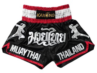 Muay Thai Boxing Shorts for children : KNS-133-Black-K