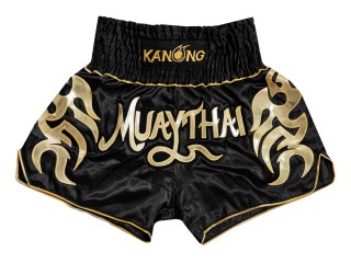 Muay Thai Boxing Shorts for children : KNS-134-Black-K