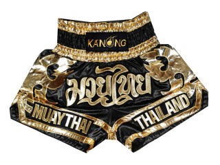 Muay Thai Boxing Shorts for children : KNS-136-Black-K