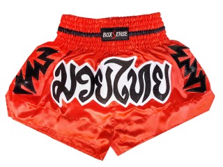 Boxsense Red Muay Thai Shorts for Kids : BXSKID-012