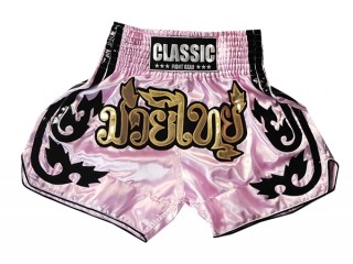Muay Thai Fight Shorts : CLS-016-Pink