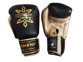 Kanong Muay Thai Gloves for Kids : "Thai Power" Black/Gold