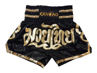 Kanong Muay Thai Shorts for Kids : KNS-121-Black-K