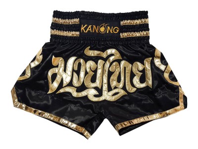 Muay Thai Kickboxing Shorts : KNS-121-Black