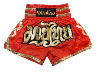 Kanong Muay Thai Shorts for Kids : KNS-121-Red-K