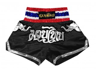 Muay Thai Boxing Shorts : KNS-125-Black
