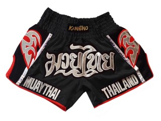 Women Muay Thai Boxing Shorts : KNSRTO-207-Black