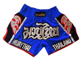 Muay Thai Kickboxing Shorts : KNSRTO-207-Blue