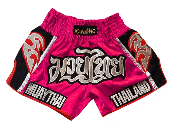 Muay Thai Kickboxing Shorts : KNSRTO-207-Pink