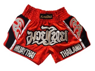 Muay Thai Kickboxing Shorts : KNSRTO-207-Red