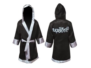 Customize  Muay Thai Fight Robe Costume : Black