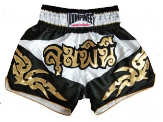 Lumpinee Mens Muay Thai Boxing Shorts : LUM-049-White