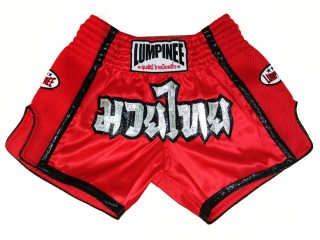 Mens Muay Thai Boxing Shorts : LUMRTO-005-Red
