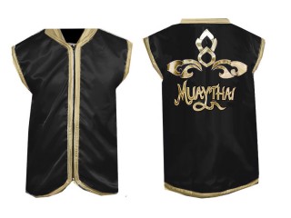 Custom Kanong Muay Thai Cornerman Jacket : Black Lai Thai