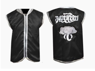 Custom Kanong Muay Thai Cornerman Jacket : Black Elephant