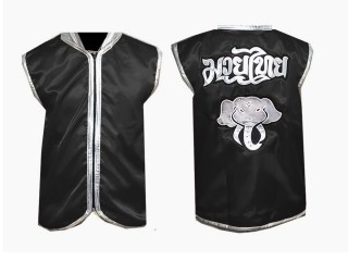 Kanong Custom Muay Thai Cornerman Jacket : Black Elephant