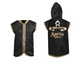 Kanong Muay Thai Hoodies / Walk in Hoodies Jacket : Black Lai Thai