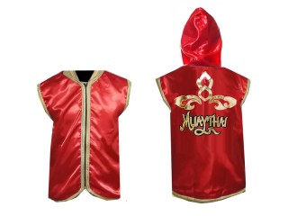 Kanong Hoodies Fightwear Muay Thai / Walk in Hoodies Jacket : Red Lai Thai