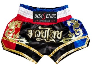 Black Thailand Muay Thai Boxing Shorts : BXS-096
