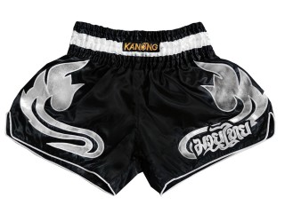 Thailand Retro Muay Thai Shorts : KNSRTO-209-Black