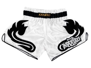 Thailand Retro Muay Thai Shorts : KNSRTO-209-White