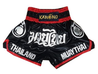 Muay Thai Boxing Shorts for children : KNS-118-Black-K