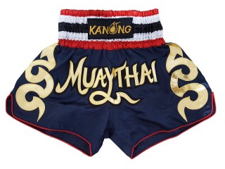 Kanong Muay Thai Shorts for Kids : KNS-120-Navy-K