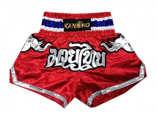 Kanong Muay Thai Shorts for Kids : KNS-125-Red-K