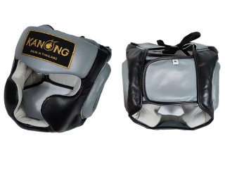 Kanong Cowhide Leather Head Guard : Black/Grey