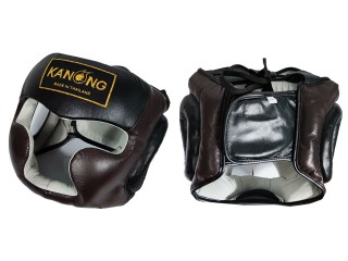 Kanong Cowhide Leather Boxing Head Guard : Brown/Black