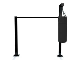 Heavy Duty Pull Up Bar with Boxing Heavy Bag Hanger + Professional Microfiber Boxing Heavy Bag size 120 cm. [Filled, Ready to use]
