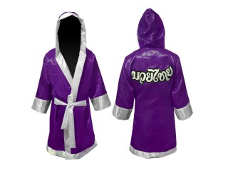 Customize Kanong Muay Thai Fight Gown with hood : Purple