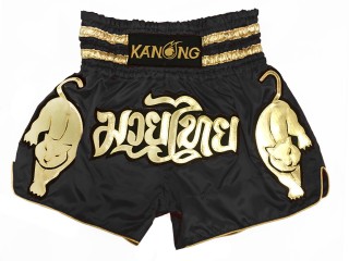 Muaythai Tiger walk Kick Boxing Shorts : KNS-135-Black