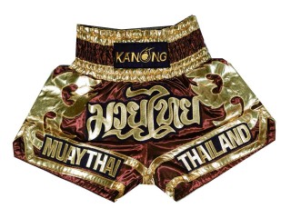 Muaythai Shorts : KNS-136-Maroon