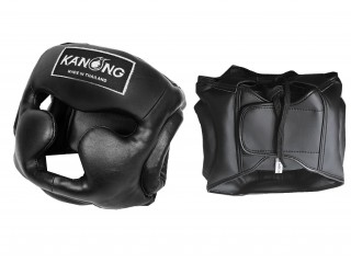 Kanong Semi Leather Boxing Head Guard : Black