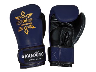 Kanong Real Leather Boxing  Gloves : Navy/Grey