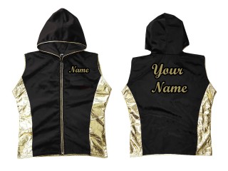 Personalized Kanong Muay Thai Hoodies / Walk in Hoodies Jacket : Black/Gold