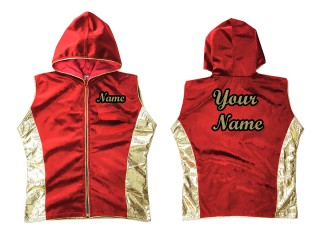 Customize Hoodies Muay Thai / Walk in Hoodies Jacket : Red/Gold