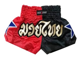 Boxsense Kids Muay Thai Boxing Shorts : BXSKID-004 Black/Red