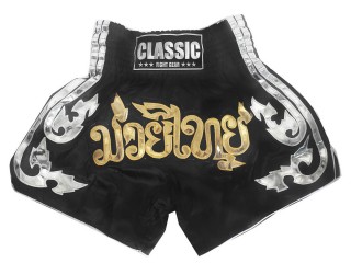 Muay Thai Boxing Fightwear Shorts : CLS-015-Black
