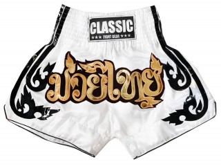 Woman Muay Thai Boxing Shorts : CLS-016-White