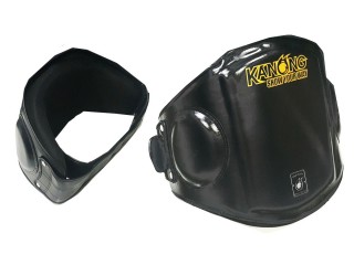 Kanong Semi Leather Muay Thai Coaching Belly Pad : Black