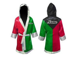 Personalized Kanong Muay Thai Gown Costume : Black / Green / Red
