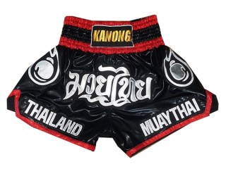 Muay Thai Boxing Shorts : KNS-118-Black