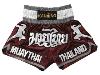 Muay Thai Boxing Shorts : KNS-133-Maroon