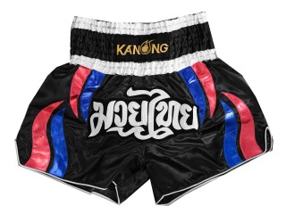 Muay Thai Boxing Shorts : KNS-138-Black
